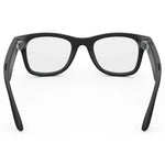 Gafas inteligentes Ray-Ban Meta Wayfarer (Gen 2) en negro, vista posterior, mostrando los altavoces en las patillas y el diseño del interior. - Kmaron Digital