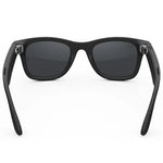 Gafas de sol inteligentes Ray-Ban Meta Wayfarer (Gen 2) en negro mate, vista trasera, mostrando los lentes oscuros y la tecnología de audio. - Kmaron Digital