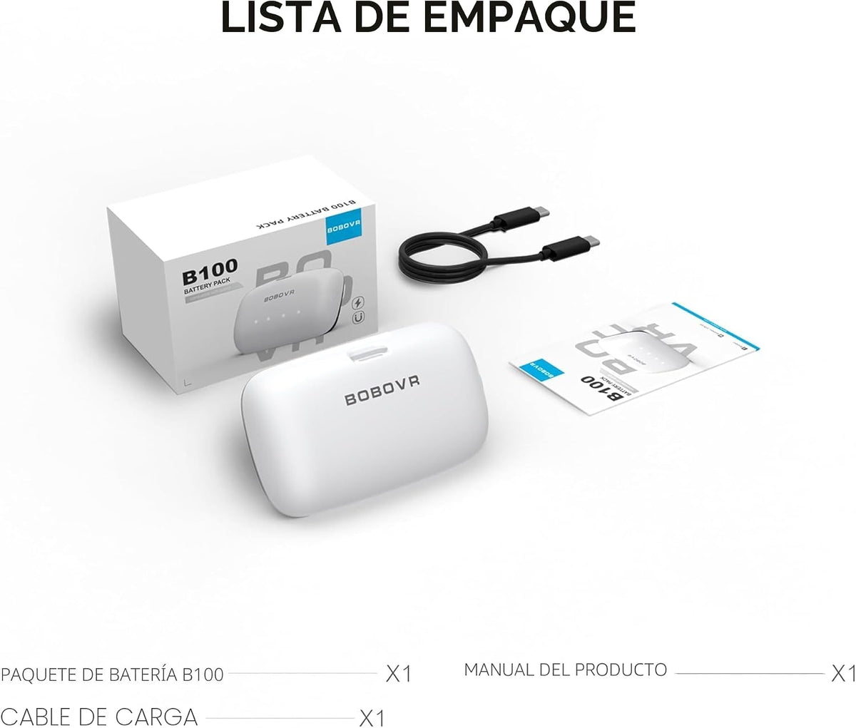 BOBOVR Paquete de baterías B100 para S3 Pro